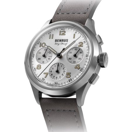 Montre Benrus Sky Chief Cirrus White