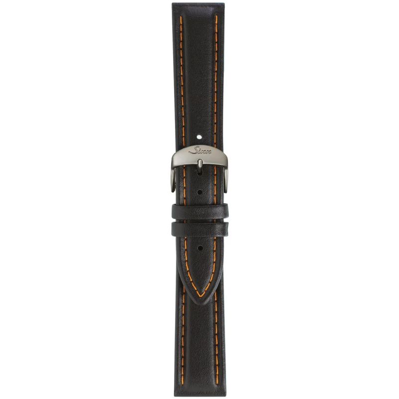 Bracelet Sinn Cuir Vachette Noir Surpiqûres Oranges