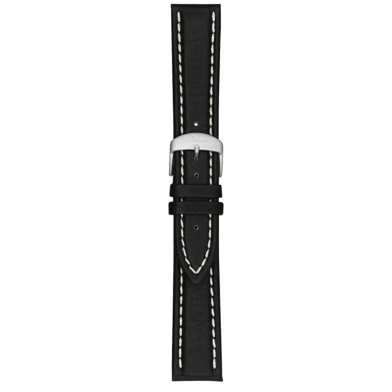Bracelet Sinn Cuir vachette noir surpiqûres blanches