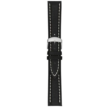 Bracelet Sinn Cuir vachette noir surpiqûres blanches