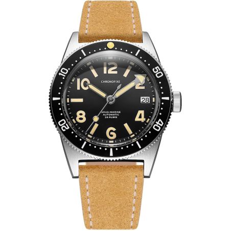 Montre Chronofixe Diver Leather | Mustard Yellow Suede