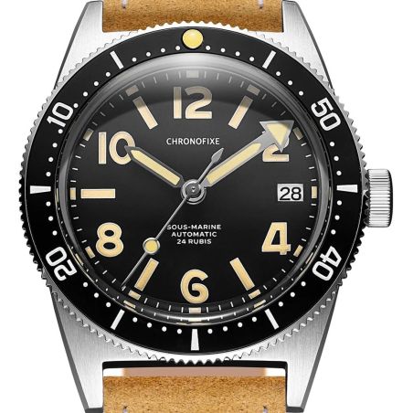 Montre Chronofixe Diver Leather | Mustard Yellow Suede