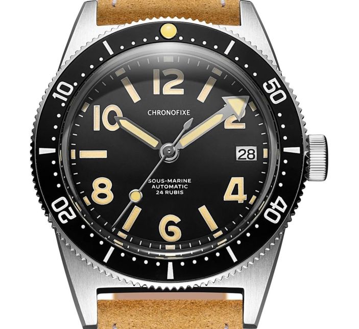 Montre Chronofixe Diver Leather | Mustard Yellow Suede