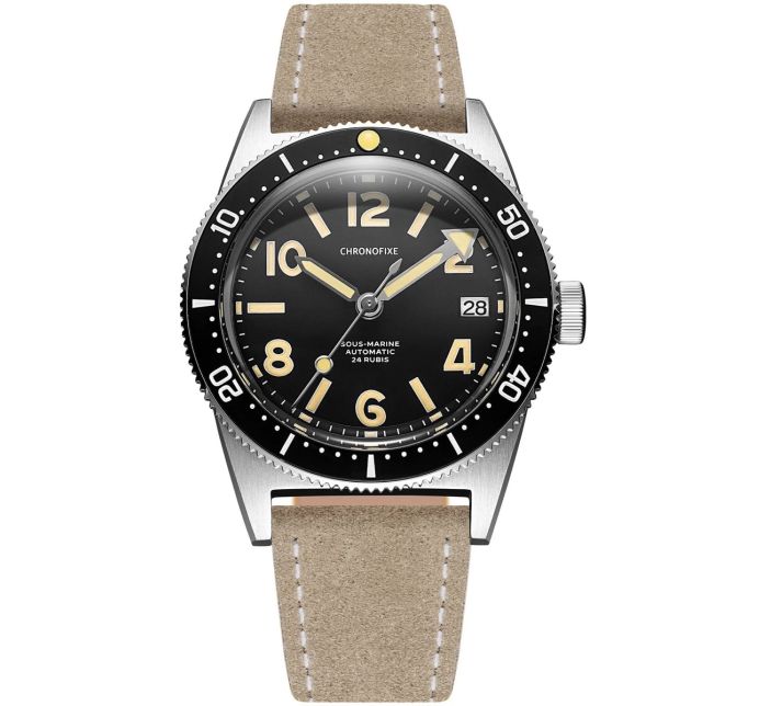 Montre Chronofixe Diver Leather | Beige Suede