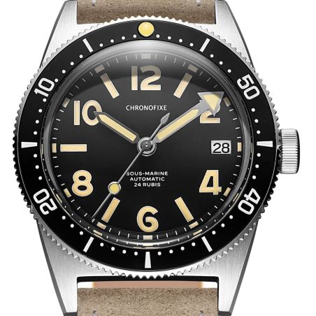 Montre Chronofixe Diver Leather | Beige Suede
