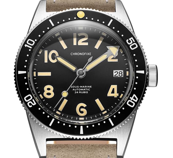 Montre Chronofixe Diver Leather | Beige Suede
