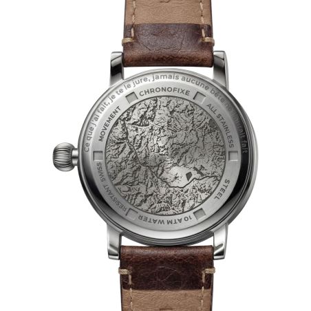Montre Chronofixe 1930 Black Aventurine | Light Brown Leather 