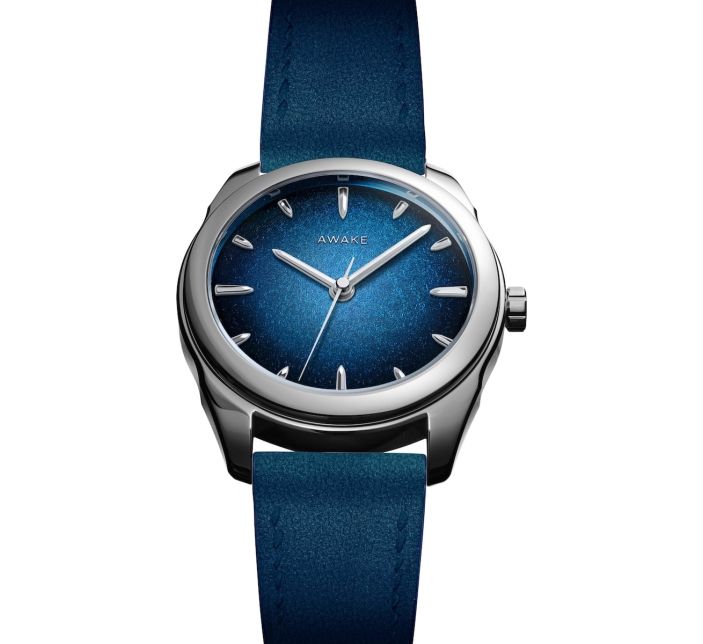 Montre Awake Sơn Mài Silver Leaf « Moonlight Blue »