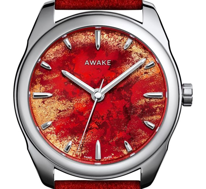 Montre Awake Sơn Mài Frosted Leaf « Royal Red » Limited Edition