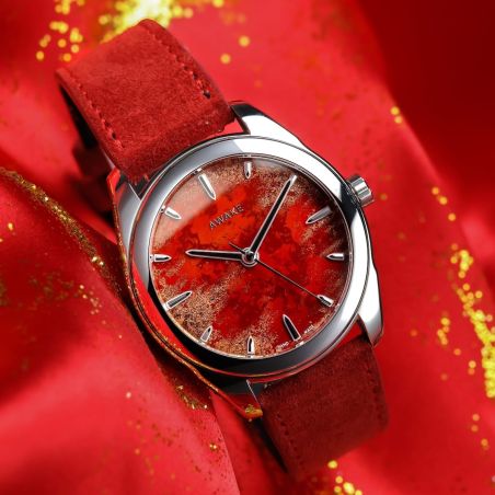 Montre Awake Sơn Mài Frosted Leaf « Royal Red » Limited Edition