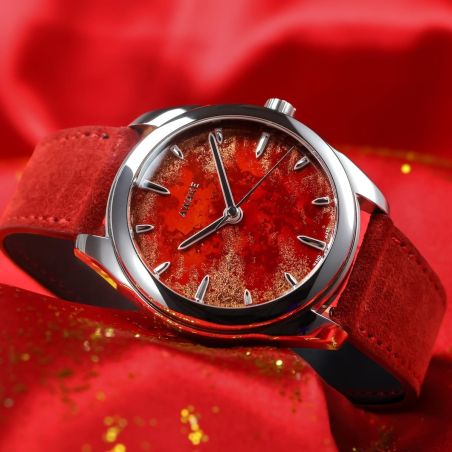 Montre Awake Sơn Mài Frosted Leaf « Royal Red » Limited Edition
