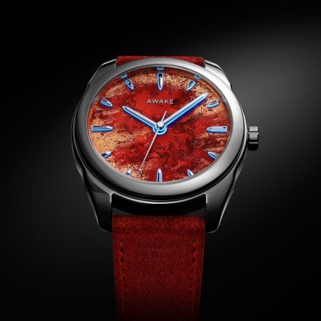 Montre Awake Sơn Mài Frosted Leaf « Royal Red » Limited Edition