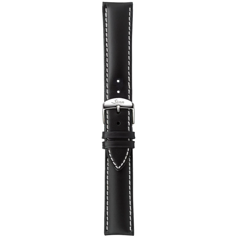 Bracelet Sinn Cuir Russie Noir Surpiqûres Blanches