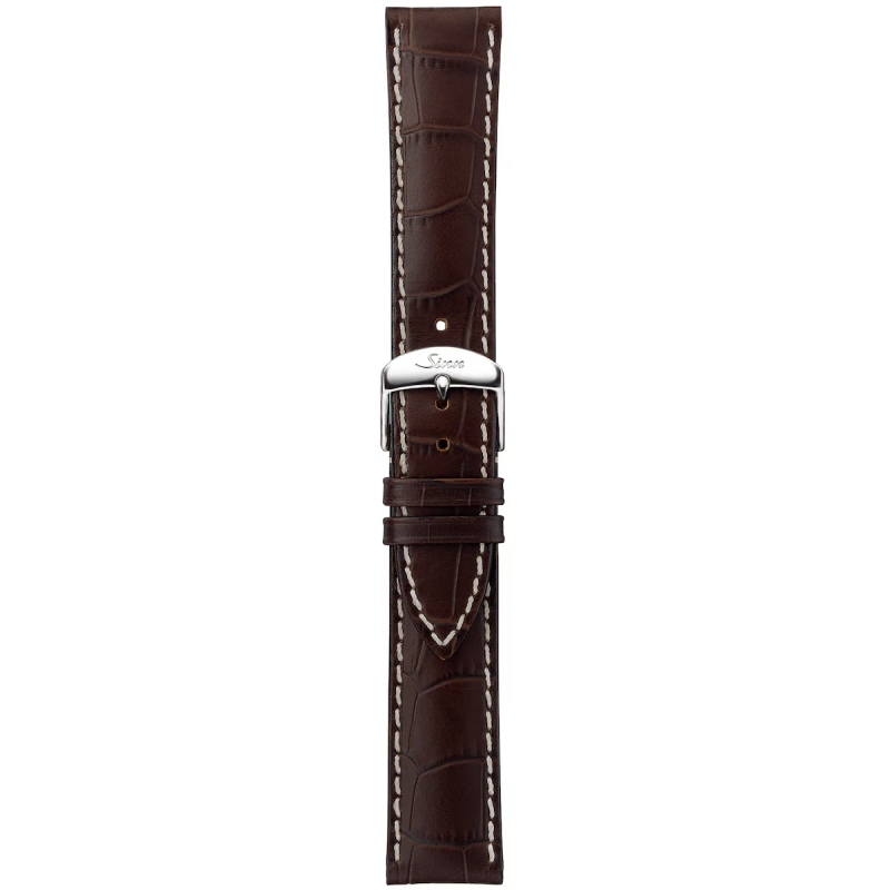 Bracelet Sinn Cuir Vachette Moka Alligator Surpiqûres Blanches