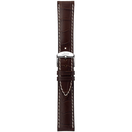 Bracelet Sinn Cuir Vachette Moka Alligator Surpiqûres Blanches