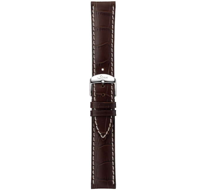 Bracelet Sinn Cuir Vachette Moka Alligator Surpiqûres Blanches