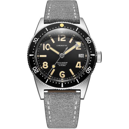 Montre Chronofixe Diver Leather | Light Gray Suede