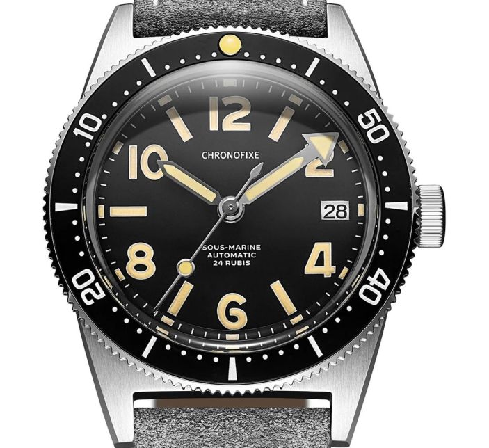 Montre Chronofixe Diver Leather | Light Gray Suede