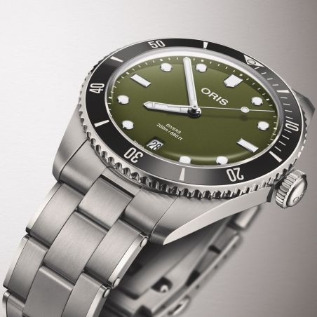 Montre Oris Divers Date Green 01 733 7795 4057-Set