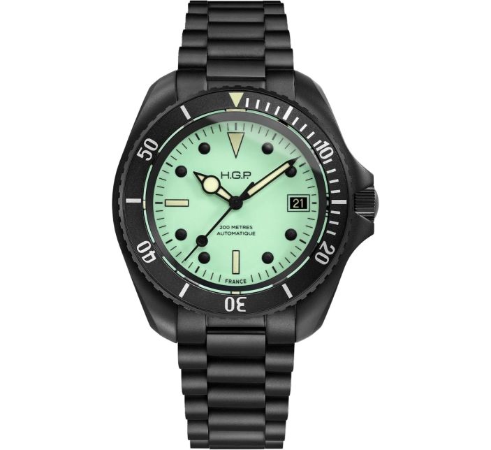 Montre HGP Diver 200M Night Diver PVD