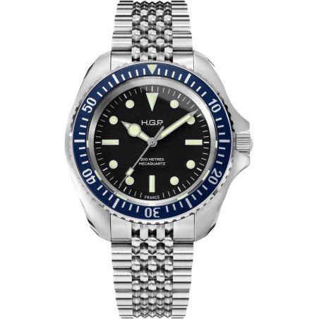 Montre HGP Diver 200M Mecaquartz Bleue