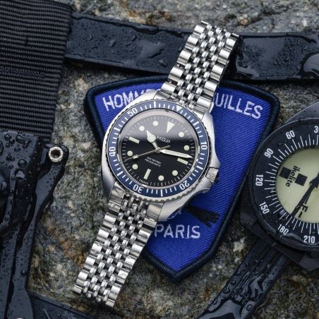 Montre HGP Diver 200M Mecaquartz Bleue