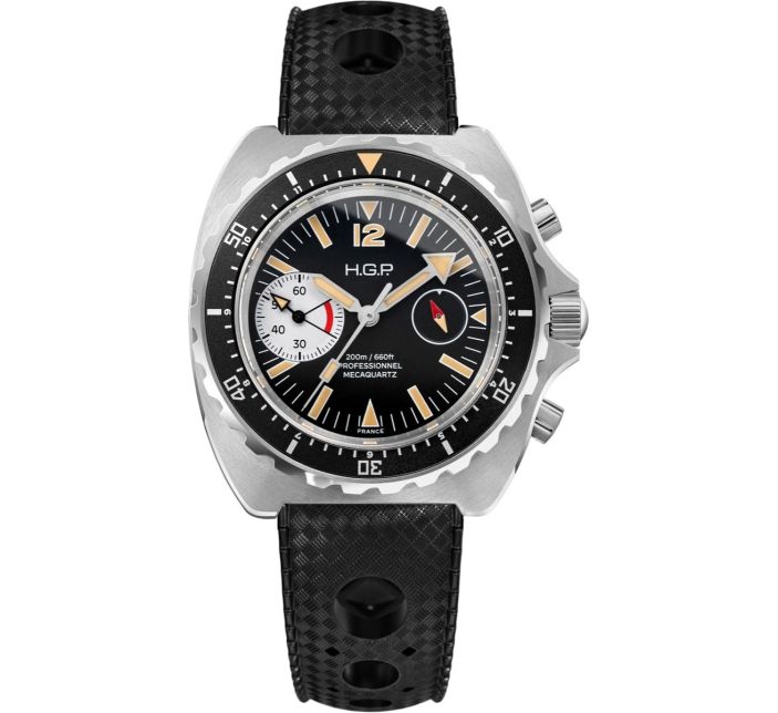 Montre HGP Diver 200M Chrono Mecaquartz Vintage Big Eye