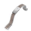 Bracelet Wolbrook Acier Grain De Riz Bi-ton