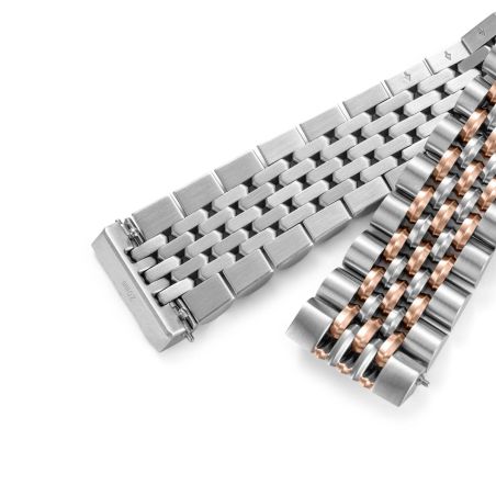 Bracelet Wolbrook Acier Grain De Riz Bi-ton