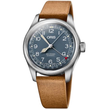 Montre Oris Big Crown Pointer Date 40mm Blue Light Brown Leather 