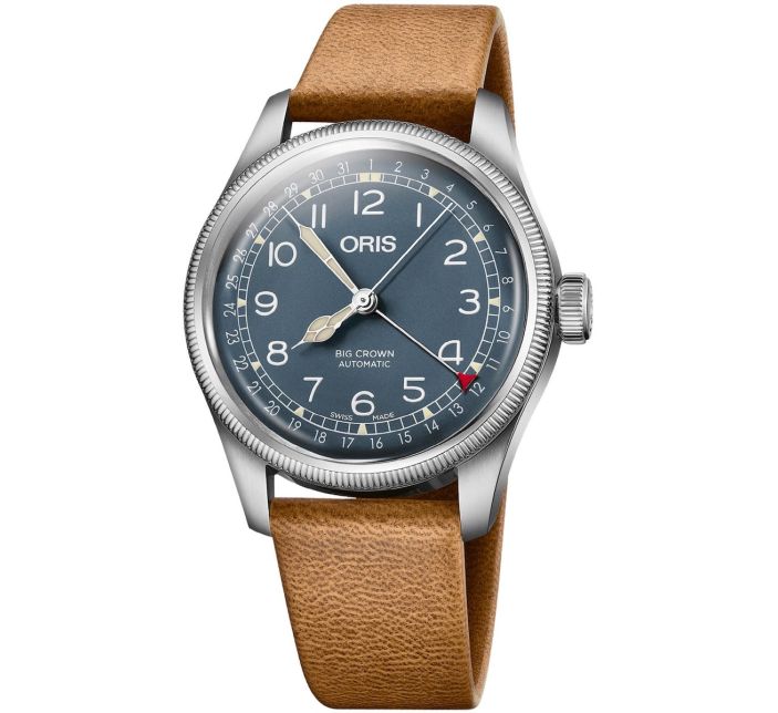 Montre Oris Big Crown Pointer Date 40mm Blue Light Brown Leather 