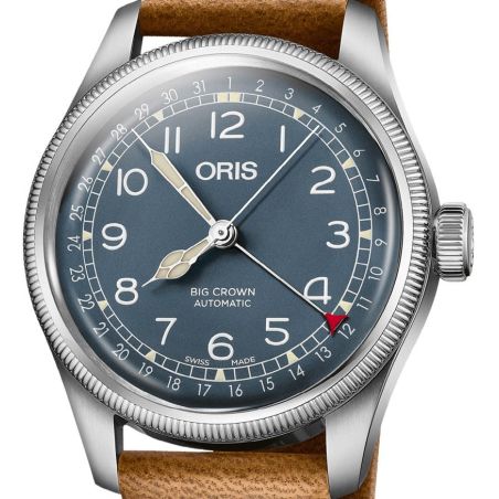 Montre Oris Big Crown Pointer Date 40mm Blue Light Brown Leather 