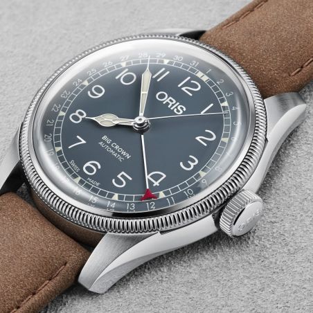 Montre Oris Big Crown Pointer Date 40mm Blue Light Brown Leather 