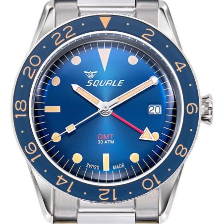 **Montre Squale Sub-39 GMT Vintage Blue Steel