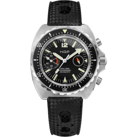 Montre HGP Diver 200M Chrono Mecaquartz Black Big Eye