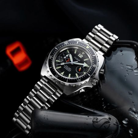 Montre HGP Diver 200M Chrono Mecaquartz Black Big Eye