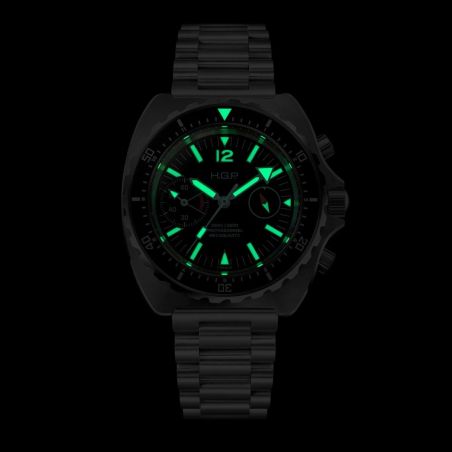Montre HGP Diver 200M Chrono Mecaquartz Black Big Eye