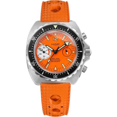 Montre HGP Diver 200M Chrono Mecaquartz Orange Big Eye