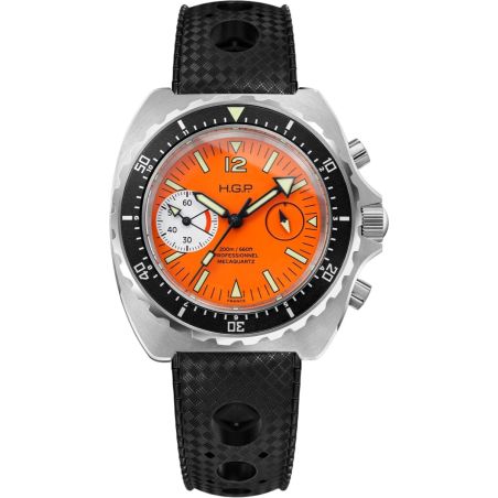 Montre HGP Diver 200M Chrono Mecaquartz Orange Big Eye