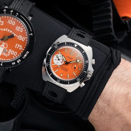 Montre HGP Diver 200M Chrono Mecaquartz Orange Big Eye