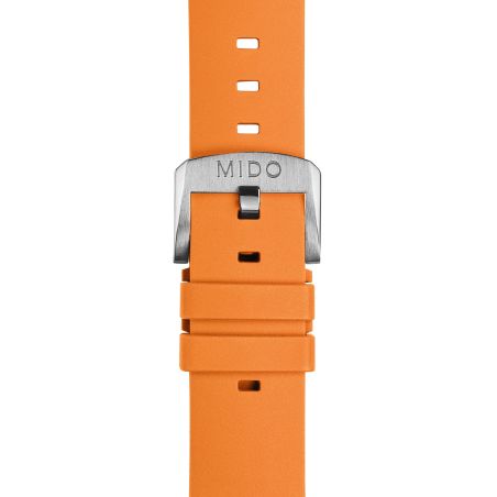 Bracelet Mido Multifort TV Big Date Caoutchouc 22mm Orange