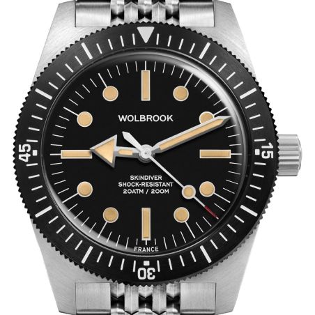 Montre Wolbrook Skindiver 38 Automatic Black Vintage